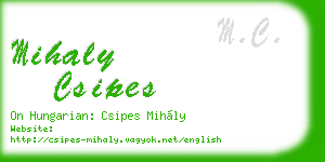 mihaly csipes business card